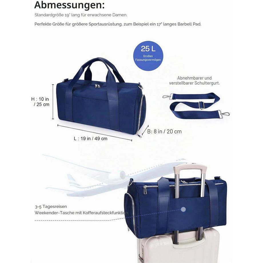 Only-bags.store Wasserdichte 25L Sporttasche für Sport und Reisen  