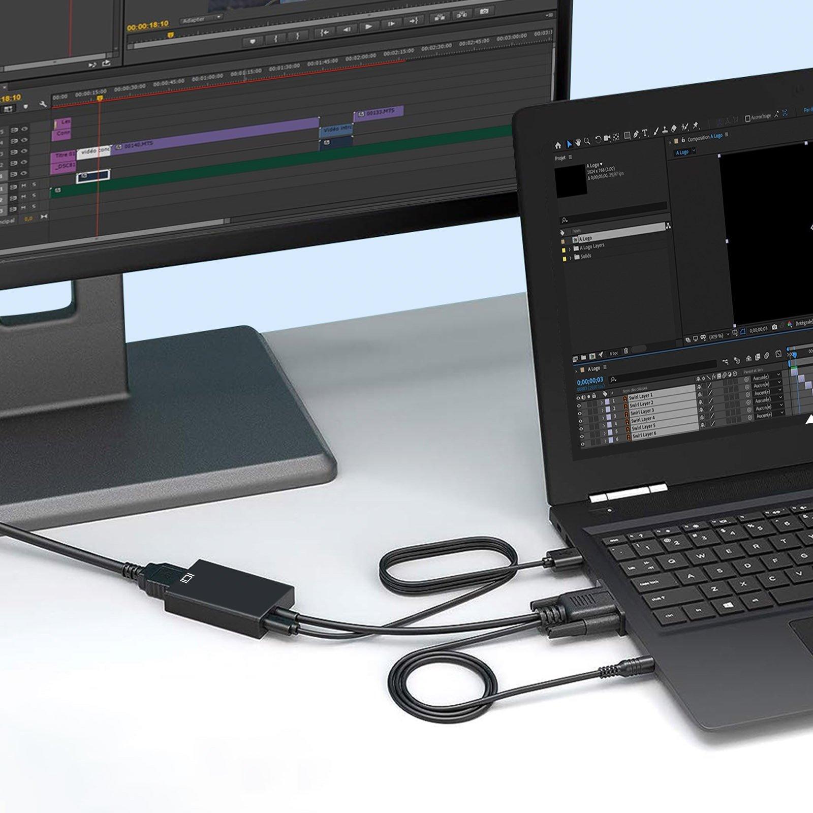 Avizar  VGA auf HDMI Buchse + Audio Adapter 