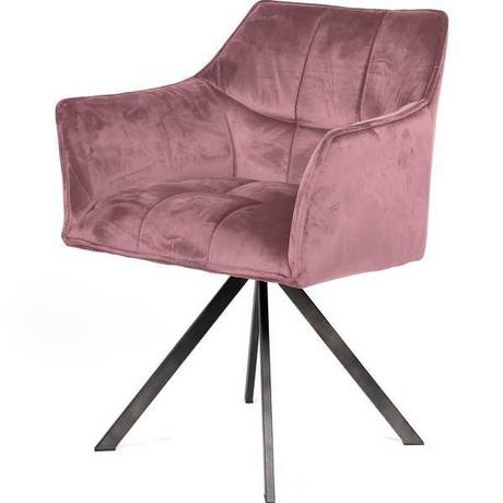 mutoni Drehstuhl Grid Velvet rosa  