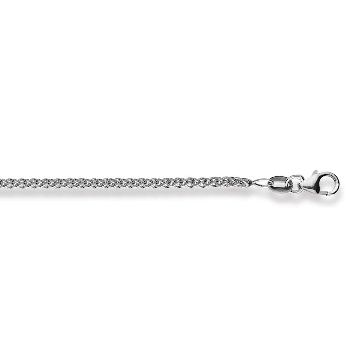 Image of Collier Zopf Weissgold 750 2.1mm, 40cm Unisex Silber 40cm