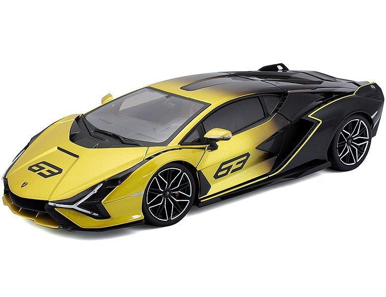 Image of 1:18 Lamborghini Sian FKP 37 Gelb/Schwarz Multicolor