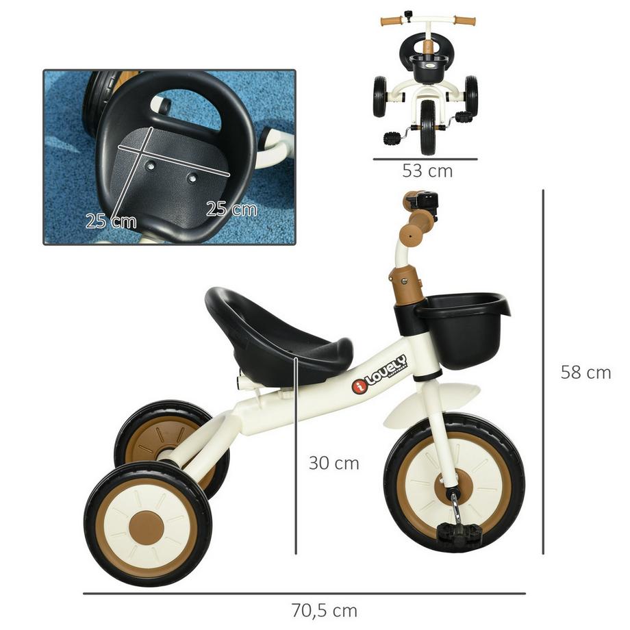 Northio  Triciclo, Bici Per Bambini Con Sedile Regolabile, Bici Senza Pedali Con Cestino Per Bicicletta, Campanello, Bici Per Bambini Con Pedali, Bici Senza Pedali Per Bambini 2-5 Anni 