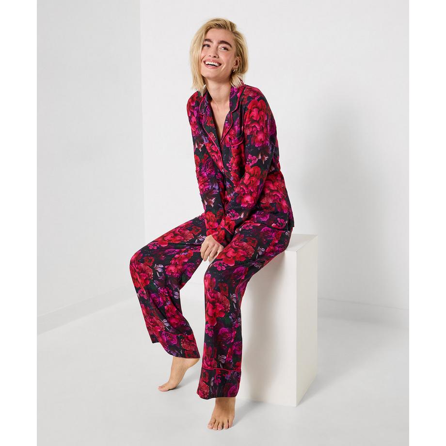 Joe Browns Boutique-Winter-Pyjama-Oberteil mit Blumenmuster  