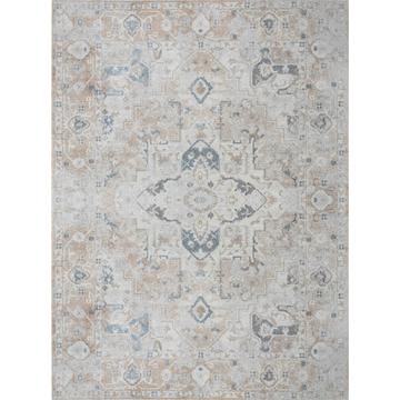 Tapis Vintage Lavable en Machine Ivoire/Marron