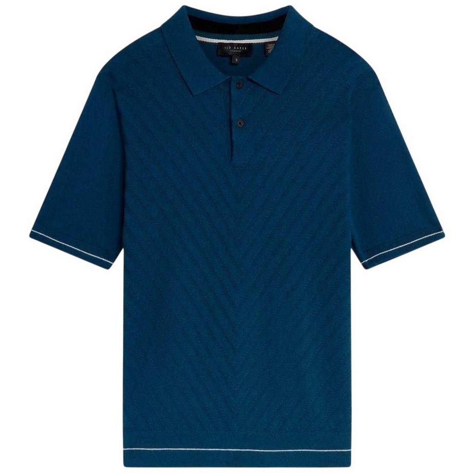 Maglietta Polo Chevron Lavorato A Maglia Maniche Corte