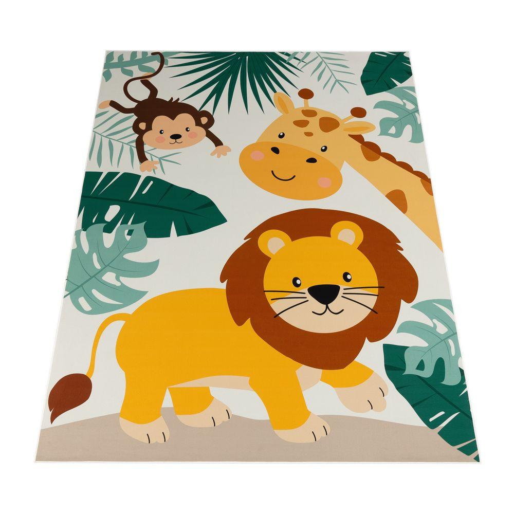Image of Kinderteppich Kinderzimmer Zoo Tiere Rutschfest Unisex 140x200 cm