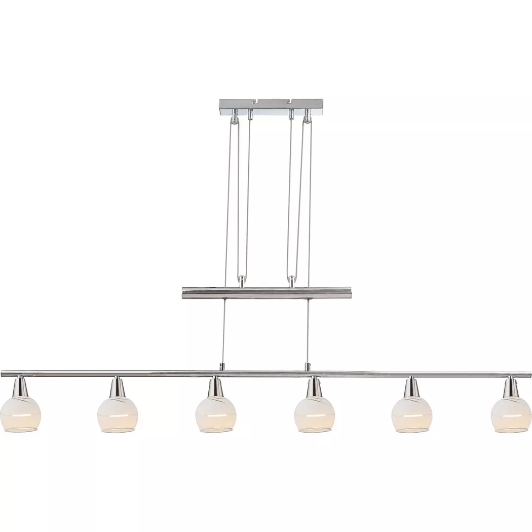 mutoni – Hängeleuchte Olli Metall Nickel matt 6xE14 LED, One Size, Silber
