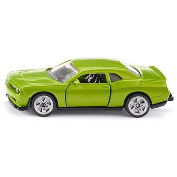 1408, Dodge Challenger SRT Hellcat, Metall/Kunststoff, Grün, Öffenbare Türen, Spielzeugauto für Kinder