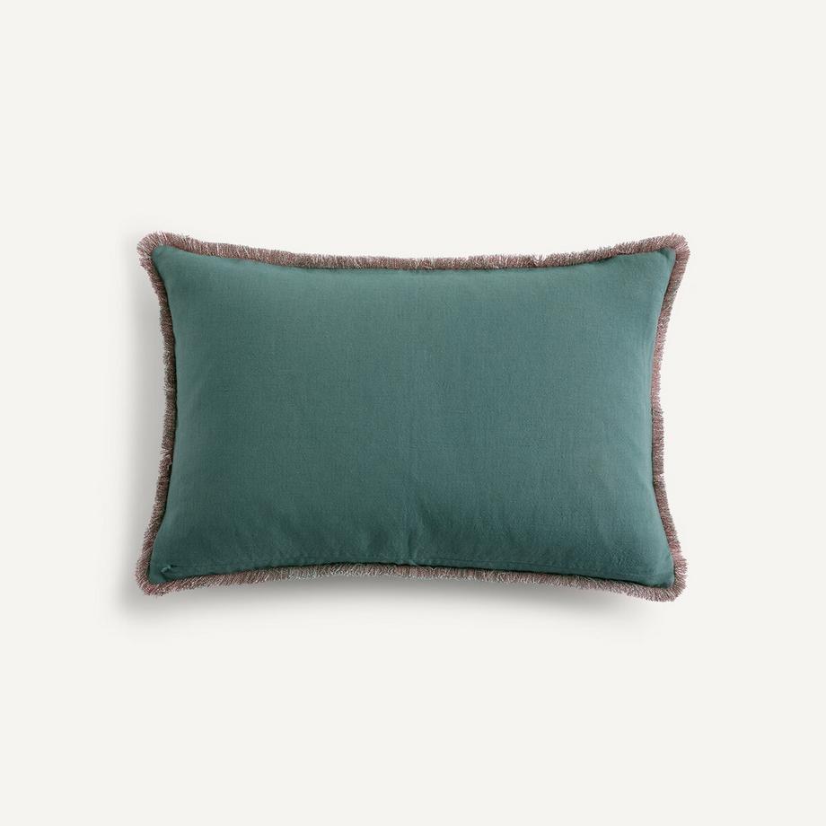 AM.PM Housse de coussin brodée en lin et coton  