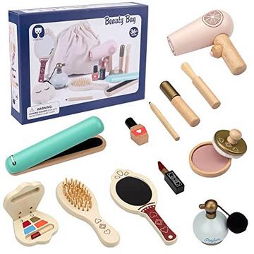 Ensemble de maquillage pour enfants, jouet en bois, jouet pour filles, jouet de maquillage en bois, kit de maquillage pour faire semblant de jouer