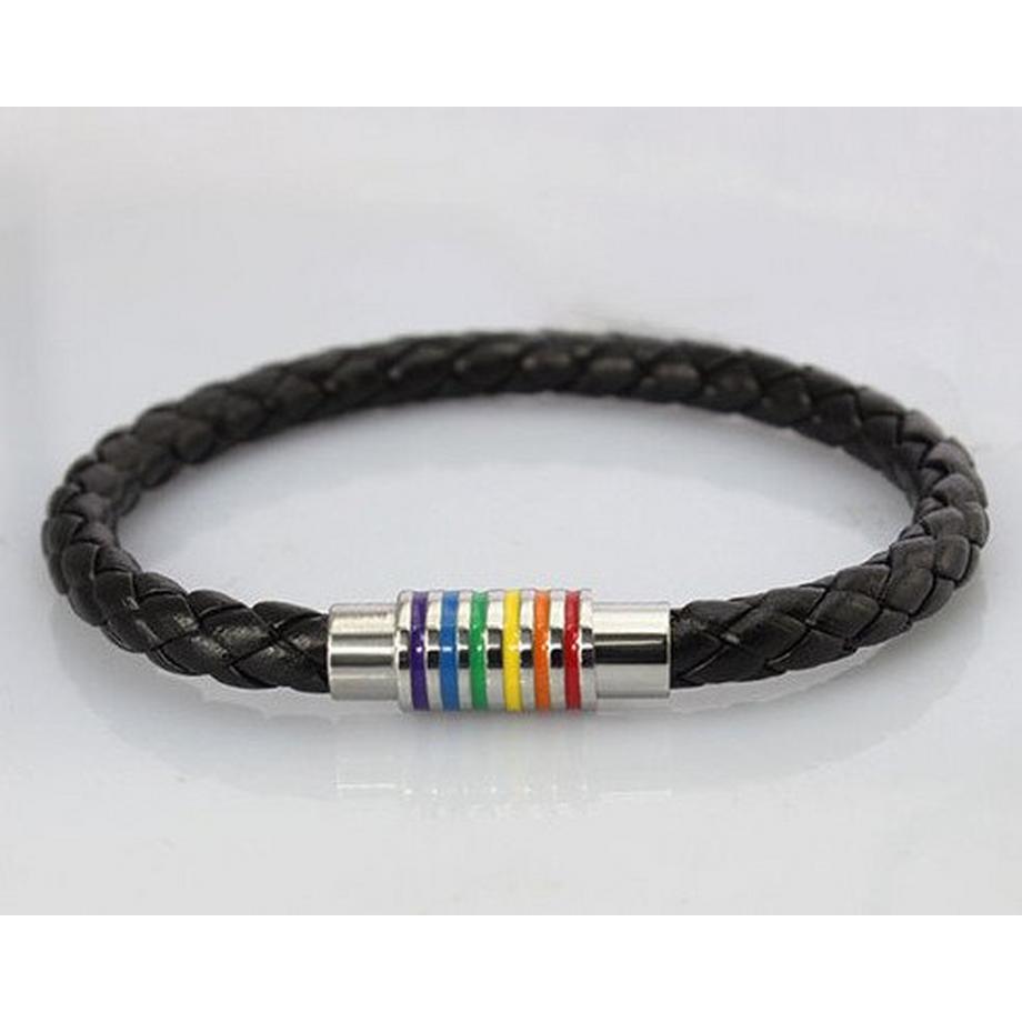 eStore  Bracciale Pride - Arcobaleno d'argento - Chiusura magnetica 