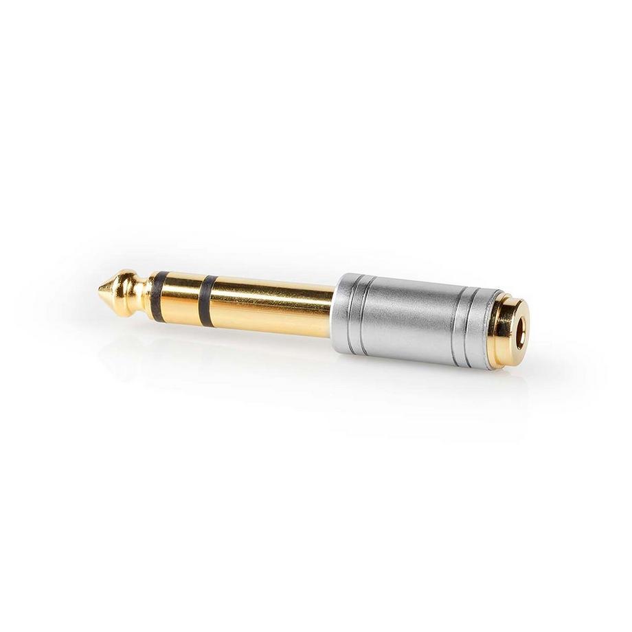 Nedis  Stereo Audio Adapter | 6,35 mm Hane | 3,5 mm Hona | Gold Plates | Rak | Metall | Silber | 1 Stk. | Schloss 