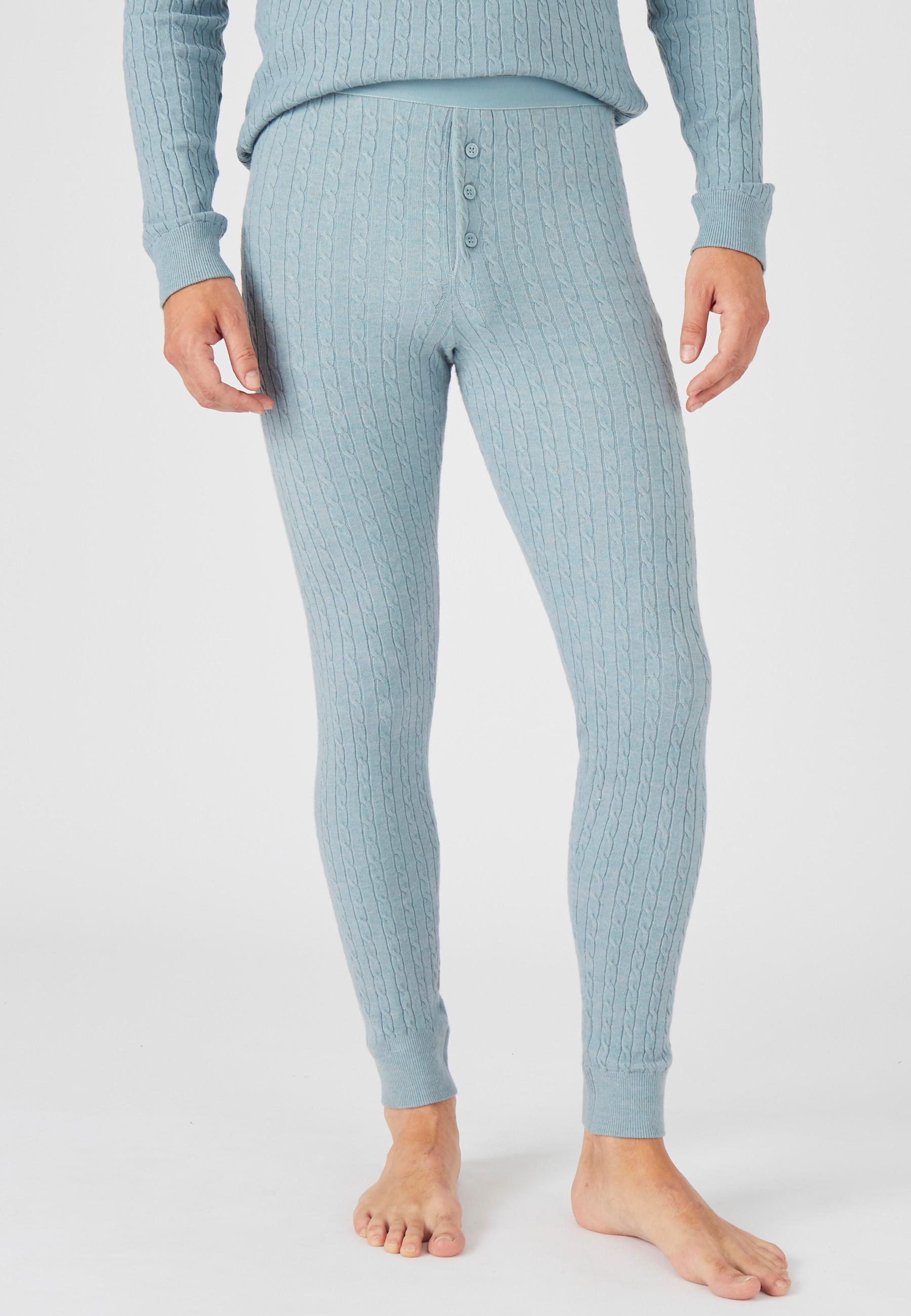 Image of Lange Unterhose Im Zopfmuster-design Thermolactyl Unisex Grün XXL