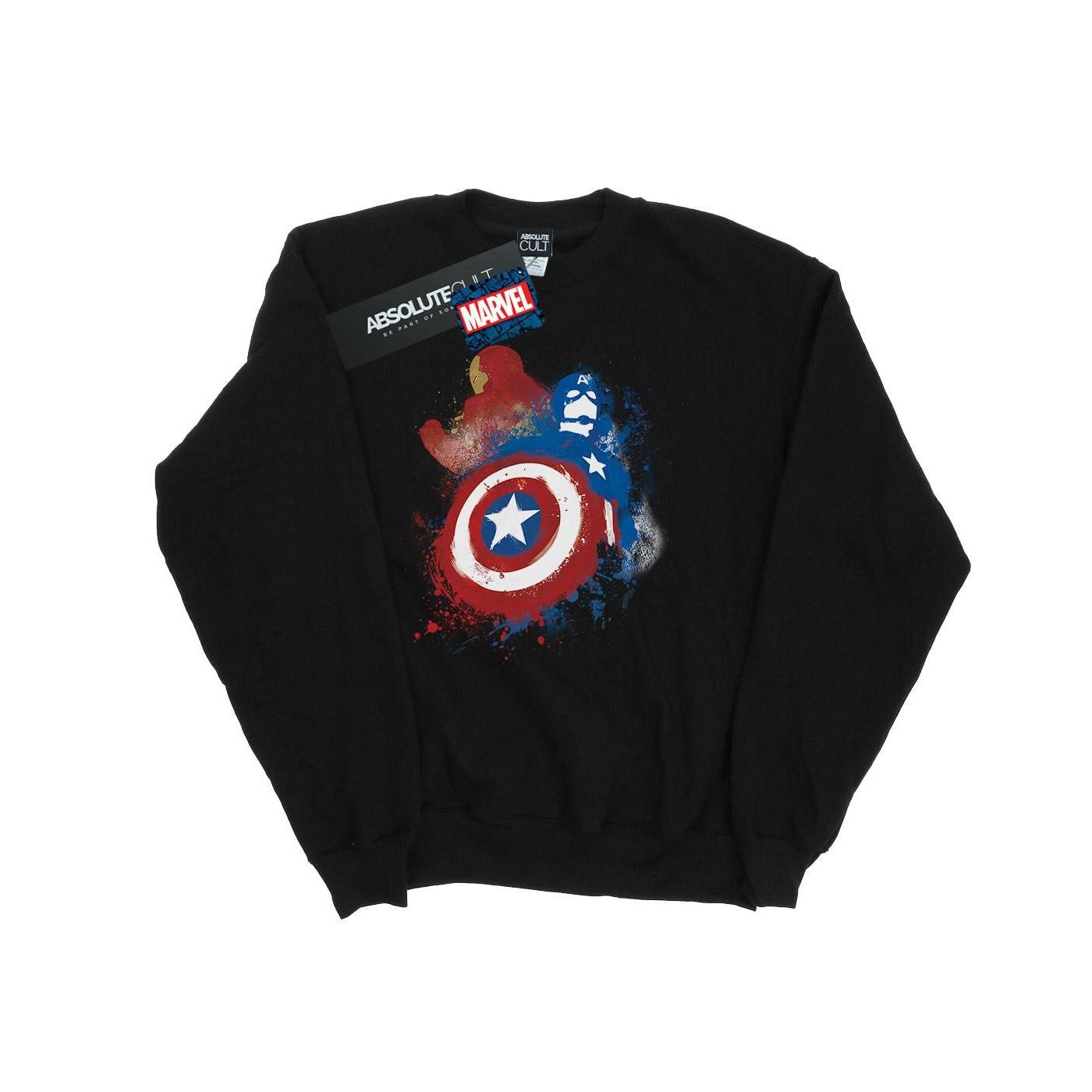 Image of Captain America Civil War Painted Vs Iron Man Sweatshirt Damen Schwarz S