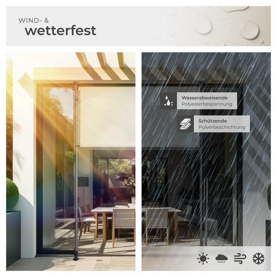 Tectake Klemmmarkise Taija verschiedene Größen UV-beständig und wasserabweisend  