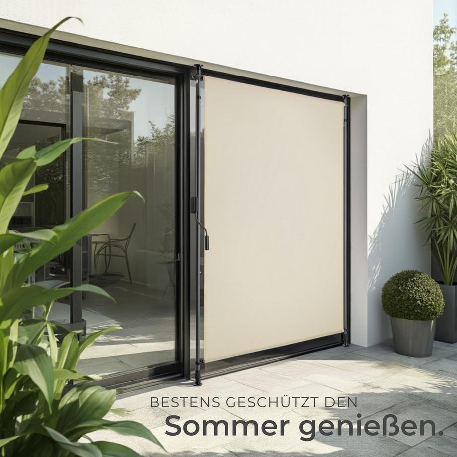 Tectake Klemmmarkise Taija verschiedene Größen UV-beständig und wasserabweisend  