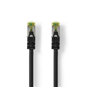 Câble réseau CAT7 | S/FTP | RJ45 Mâle | RJ45 Mâle | 1,00 m | Sans accroc | Rond | LSZH | Noir | Étiquette