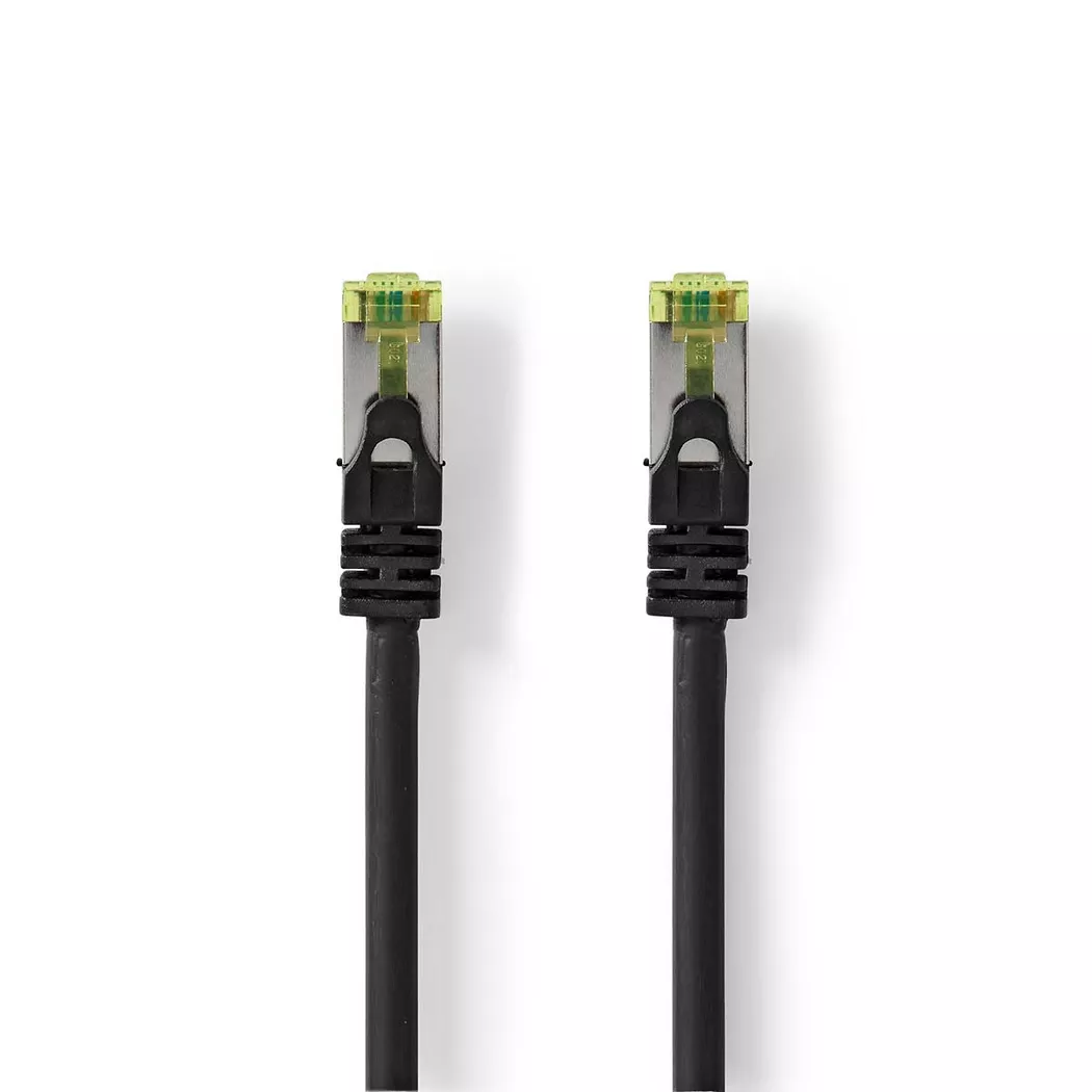 Nedis – CAT7-Netzwerkkabel | S/FTP RJ45-Stecker 1,00m Hakenlos Rund LSZH Schwarz Etikett, One Size