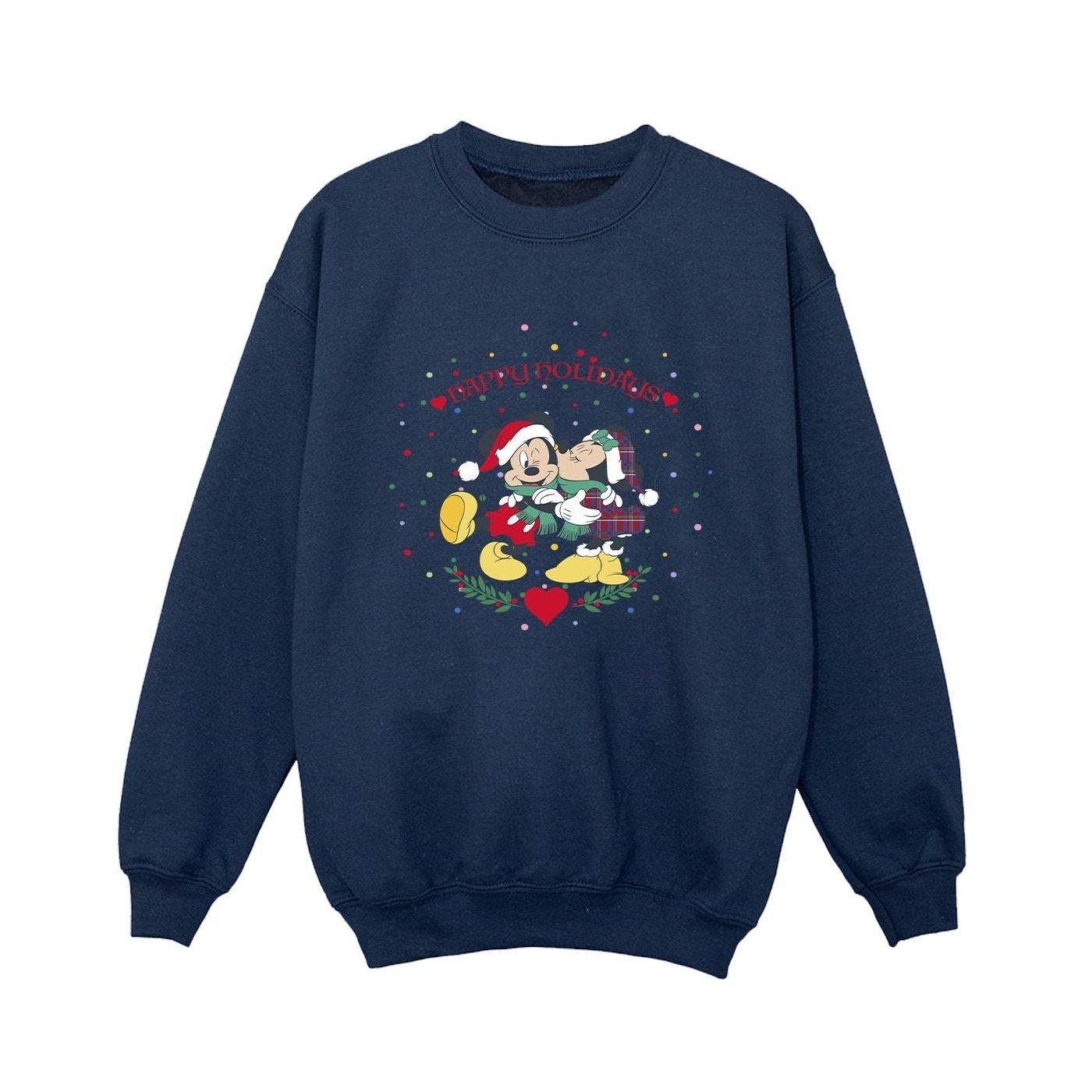 Image of Mickey Mouse Mickey Minnie Christmas Sweatshirt Unisex Marine 128
