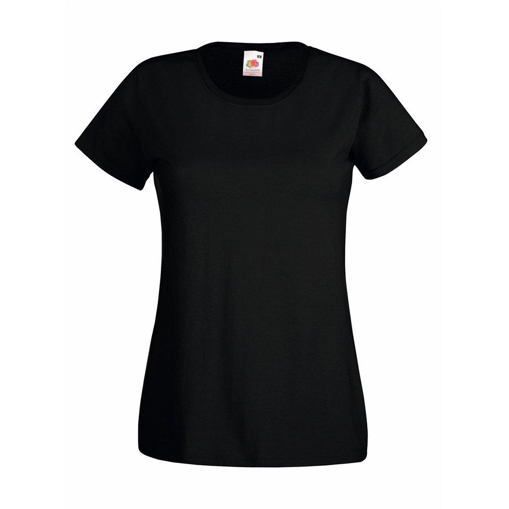 Image of Value Fitted Kurzarm Freizeit Tshirt Damen Schwarz L