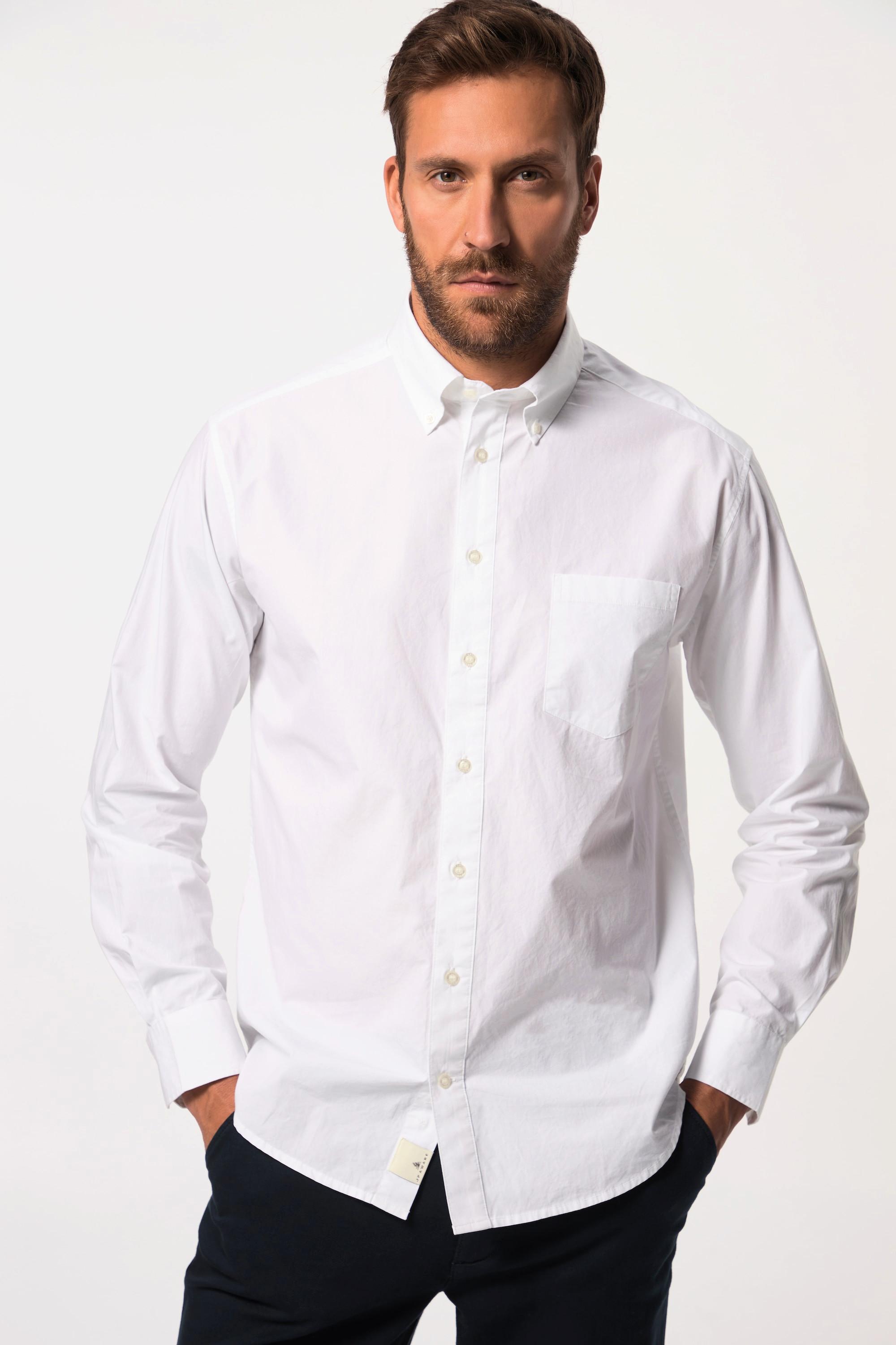 JP1880  Camicia con maniche lunghe, colletto button-down e cotone biologico certificato secondo il GOTS 