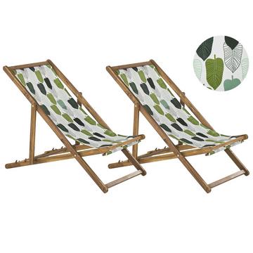 Lot de 2 chiliennes pliantes en Tissu Moderne ANZIO