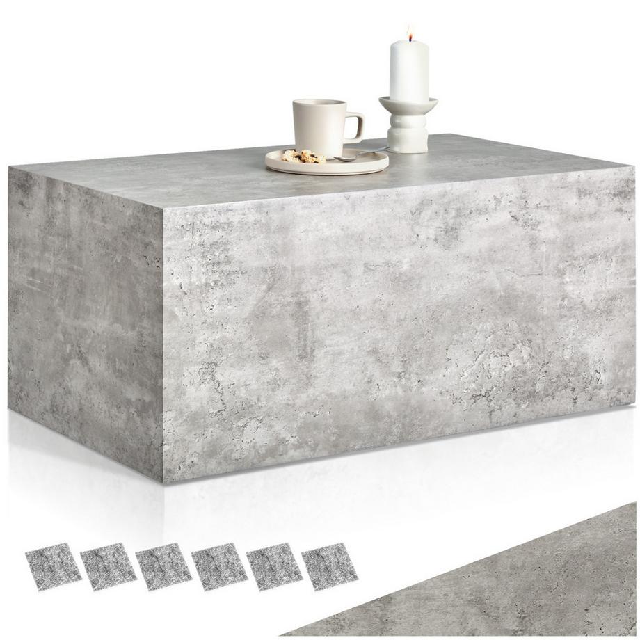 Couchtisch Lasley minimalistisches Design robustes MDF in Betonoptik