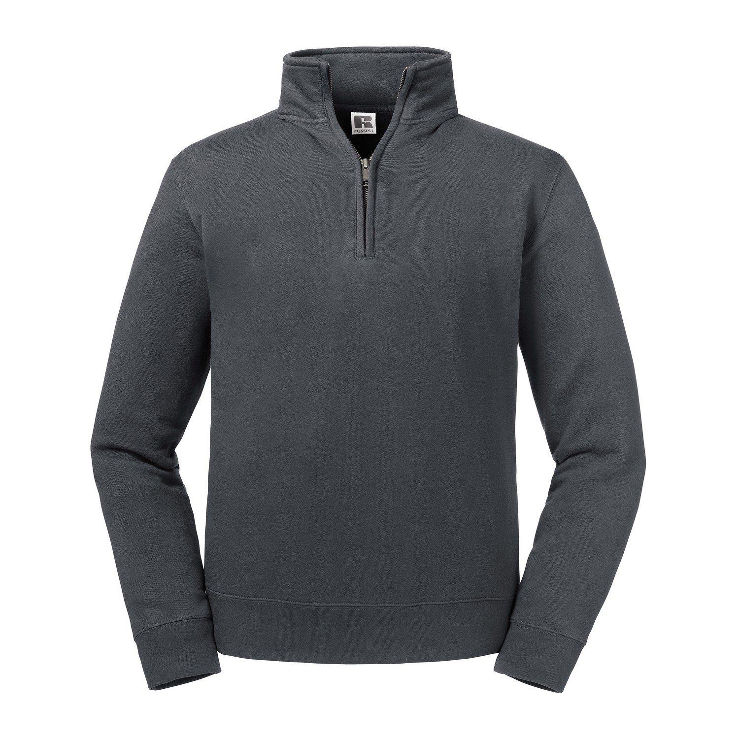 Image of Authentic Sweatshirt Mit Kurzem Reißverschluss Herren Grau 4XL