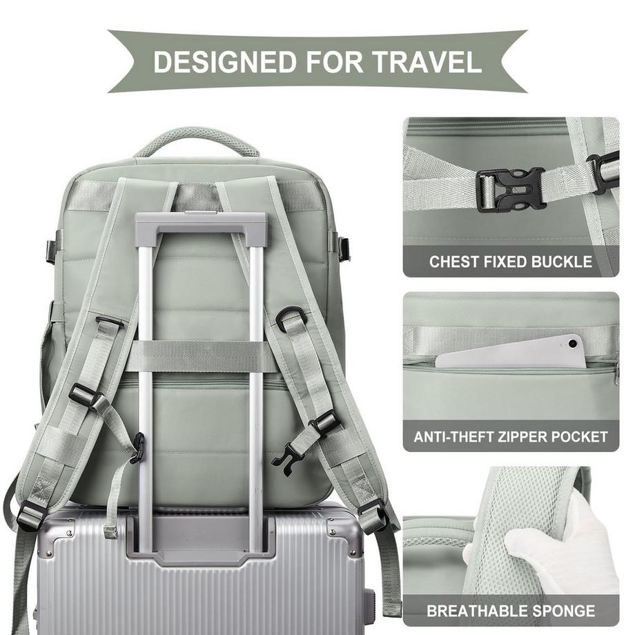 Only-bags.store Sac à dos de voyage étanche pour bagage à main d'avion avec compartiment pour ordinateur portable  