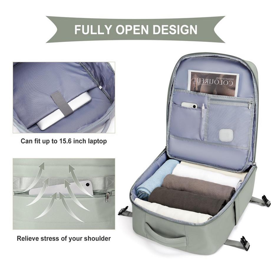 Only-bags.store Sac à dos de voyage étanche pour bagage à main d'avion avec compartiment pour ordinateur portable  