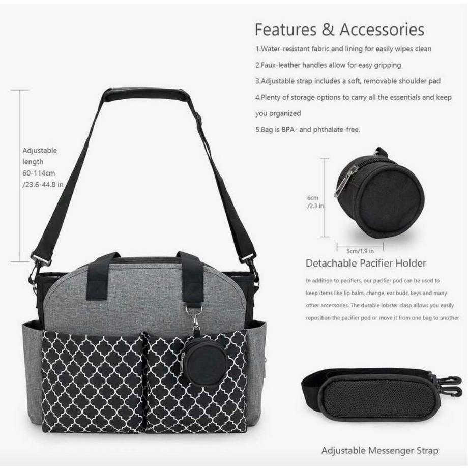 Only-bags.store Borsa a Tracolla Portatile con Porta Biberon  