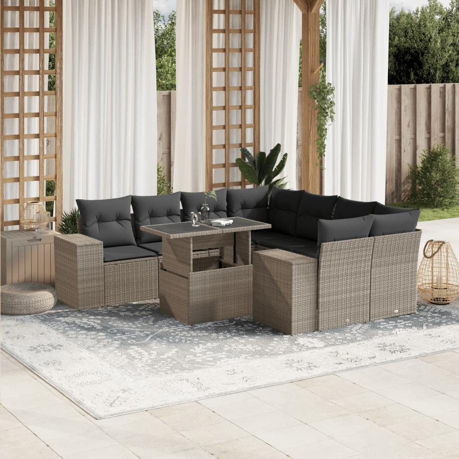 VidaXL Ensemble de canapés de jardin rotin synthétique  