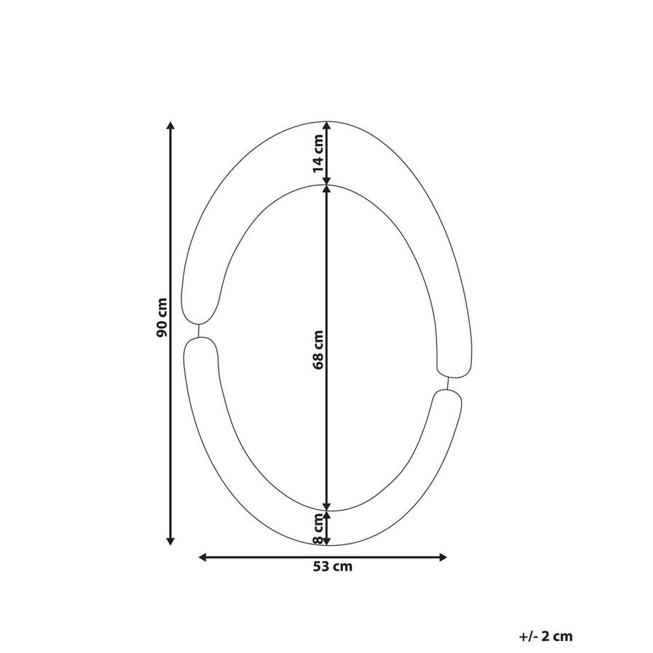 Beliani Wandspiegel aus Samtstoff Modern MASSAY  