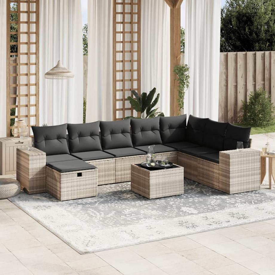 VidaXL set divano da giardino Polirattan  