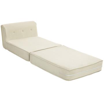 Canapé de sol Canapé-lit pliant 2 en 1 aspect velours côtelé, canapé-lit rembourré pouvant supporter jusqu'à 240 kg pour salon, chambre à coucher, blanc crème