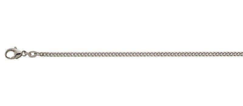 MUAU Schmuck  Collier gourmette or blanc 750, 2.4mm, 50cm 