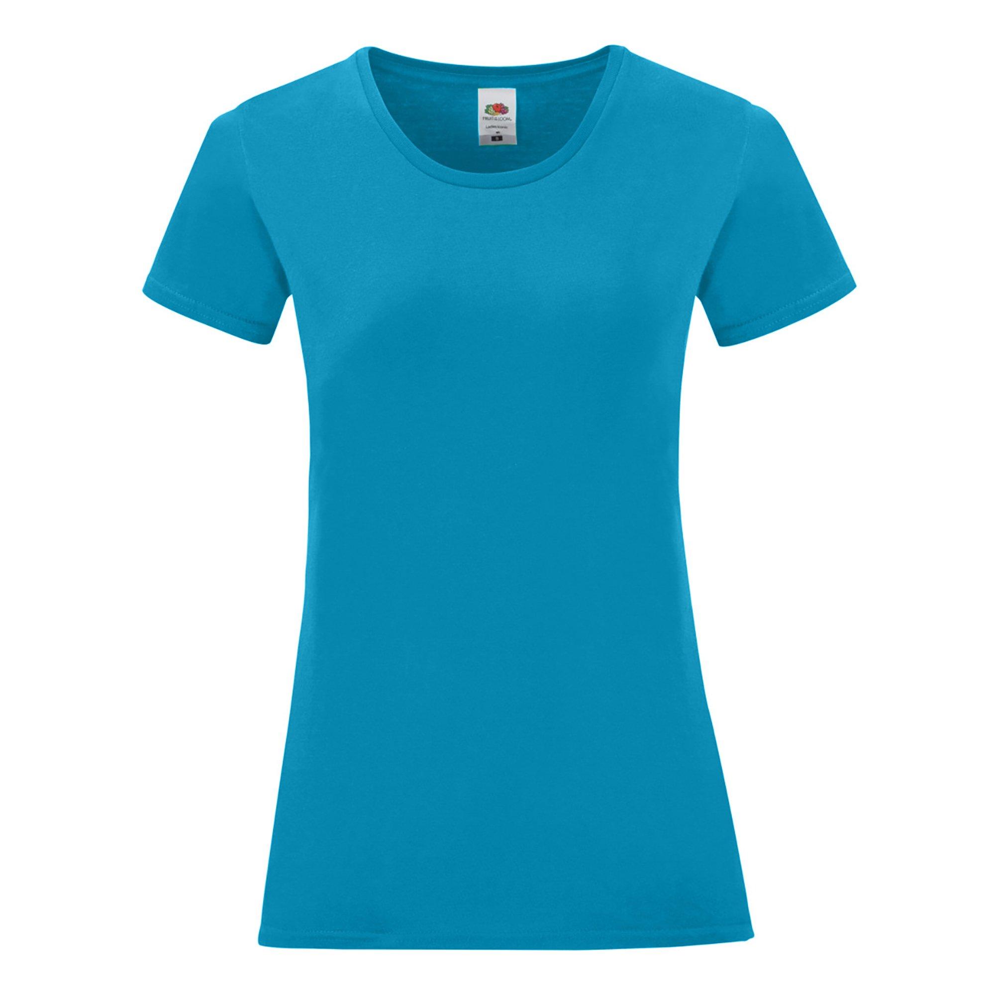 Image of Tshirt Iconic, Kurzärmlig Damen Azurblau XXL