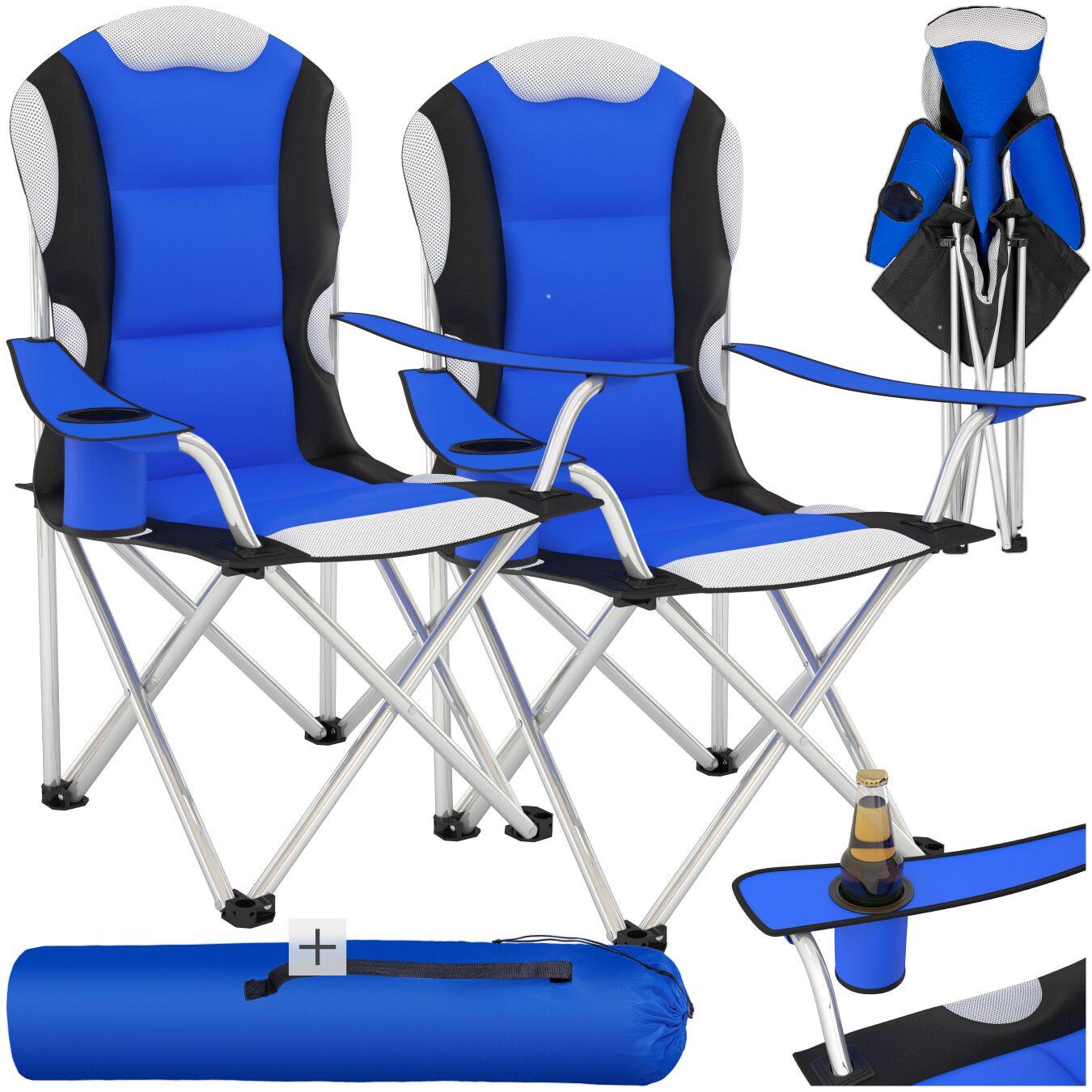 Image of 2 Campingstühle Mit Polsterung Unisex Blau 60 cm