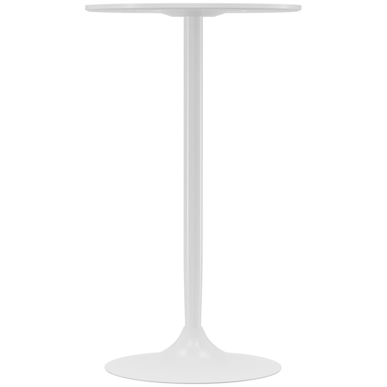 Northio Tavolo da bar, tavolo da bar, tavolo da pranzo, tavolo da bancone rotondo, tavolo da cucina per soggiorno, sala da pranzo, acciaio, bianco, Ø60 x 102 cm  