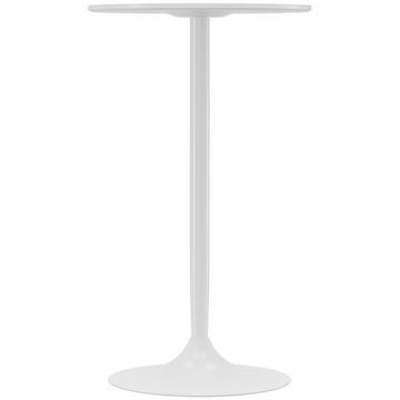 Tavolo da bar, tavolo da bar, tavolo da pranzo, tavolo da bancone rotondo, tavolo da cucina per soggiorno, sala da pranzo, acciaio, bianco, Ø60 x 102 cm