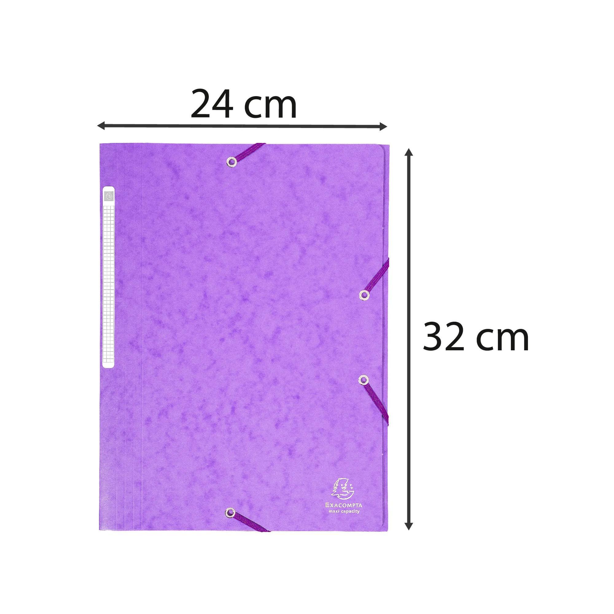 Exacompta Cartella 3 lembi con elastici Maxi capacity cartoncino lustré 425g/mq - A4 - x 25  