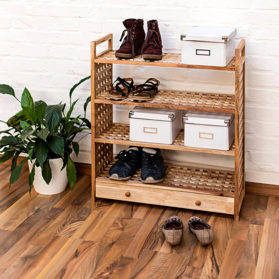 B2X Scarpiera in legno di noce con cassetto  