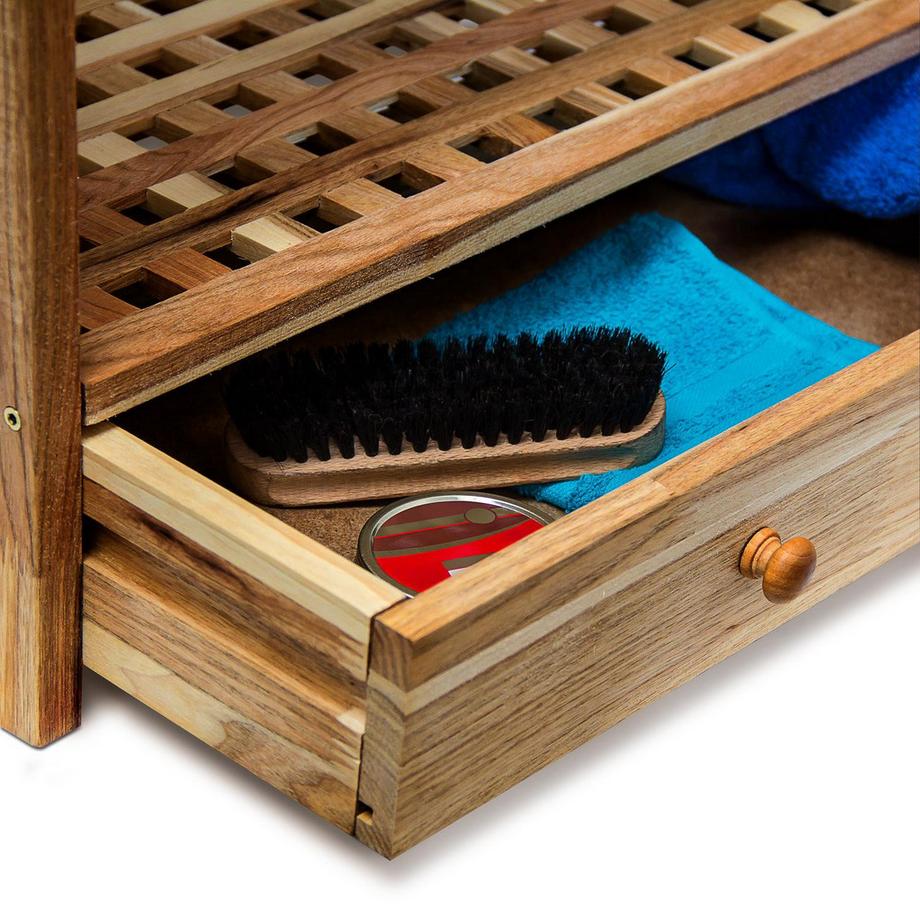 B2X Scarpiera in legno di noce con cassetto  