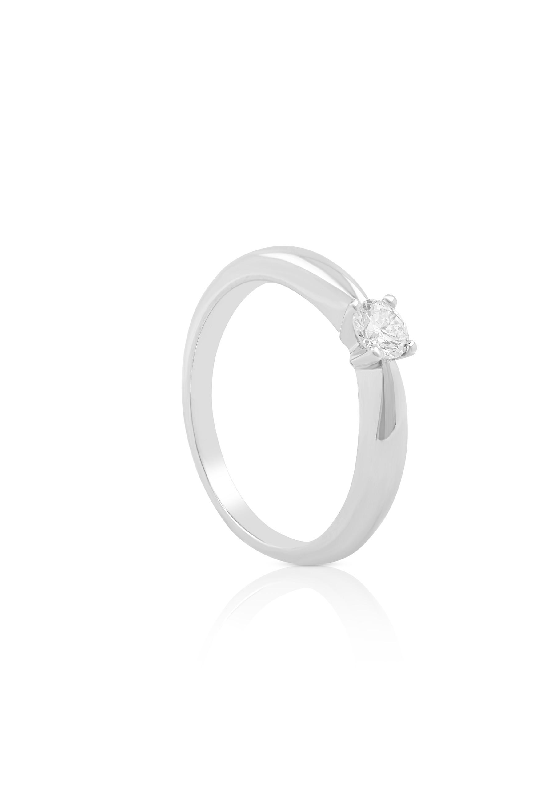 MUAU Schmuck  Solitaire Ring Diamant 0.25ct. Weissgold 750 