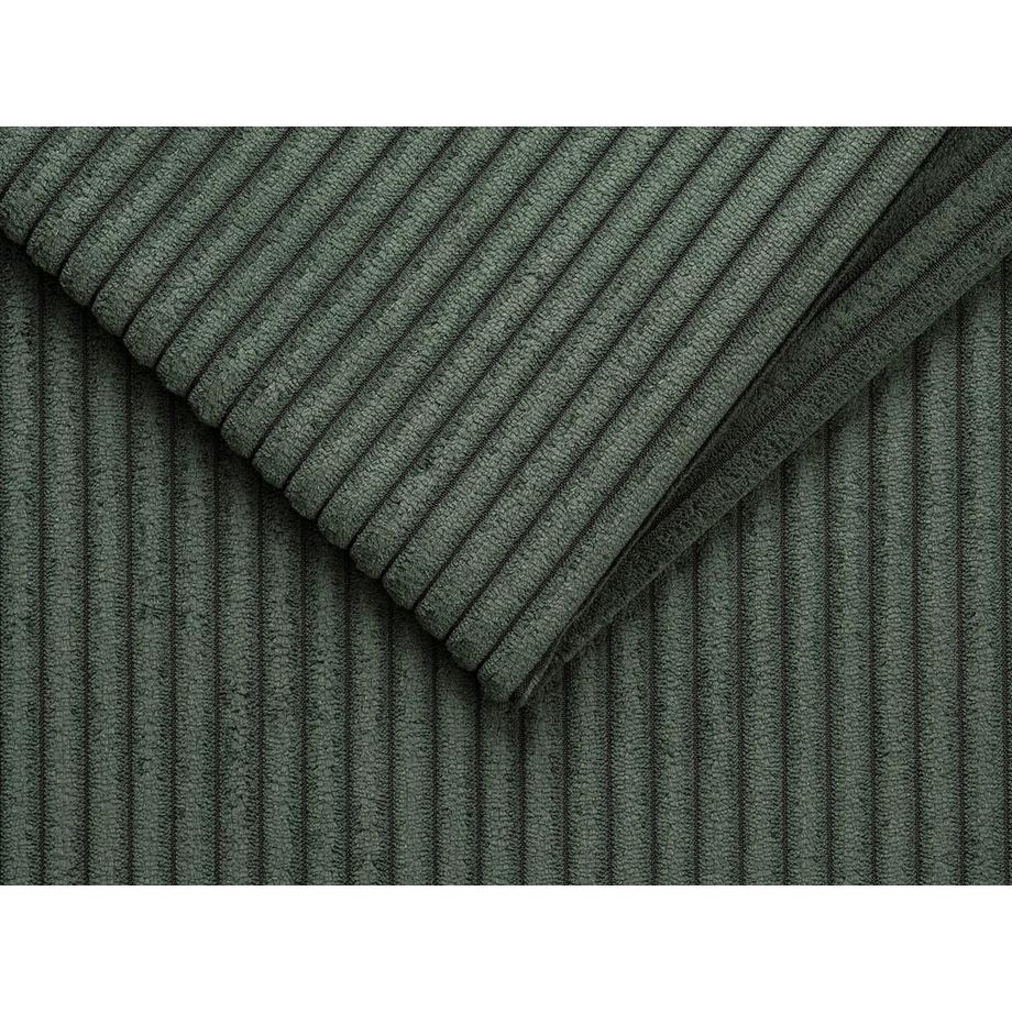 Vente-unique Eckschlafsofa mit Matratze - Ecke wechselbar - Cord - Grün - Liegefläche mit Lattenrost mit breiten Latten 140 cm - Matratze 18 cm - LORETO  