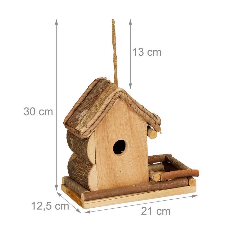 B2X  Dekoratives Vogelhaus mit Futterstelle 