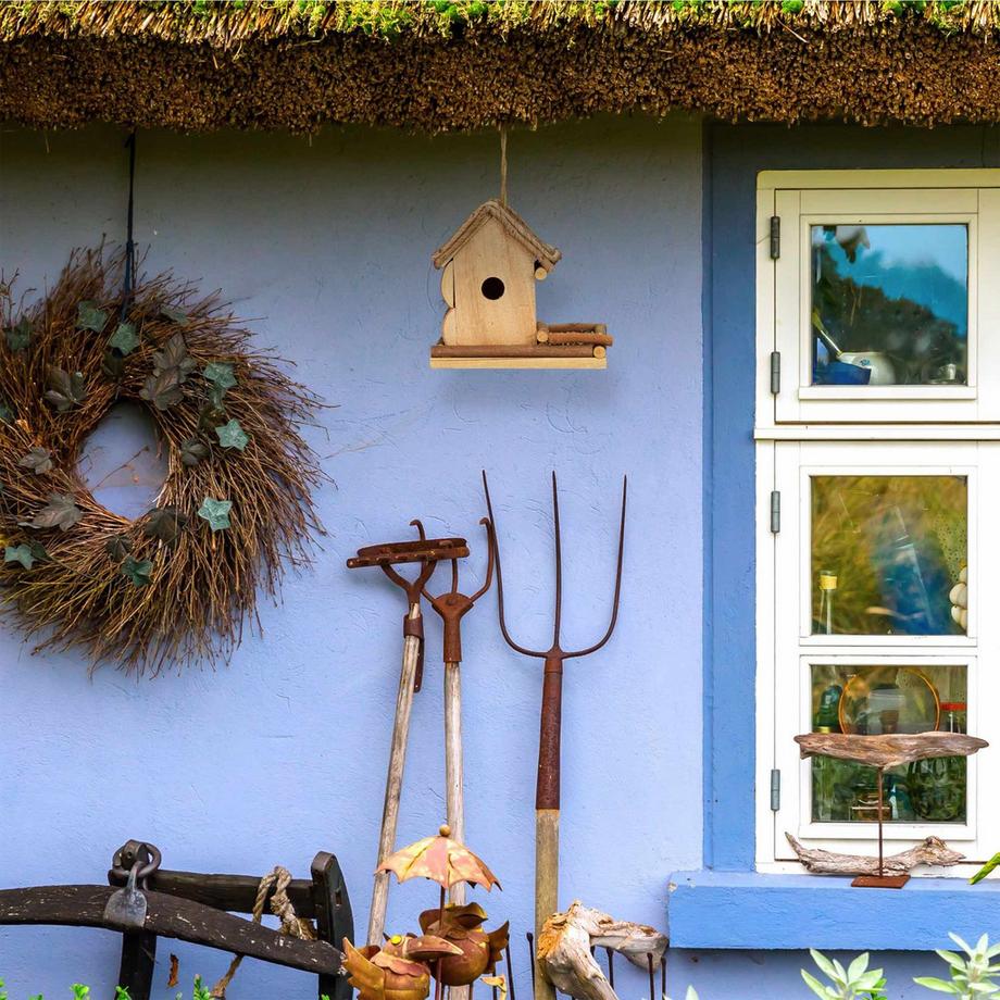B2X  Dekoratives Vogelhaus mit Futterstelle 