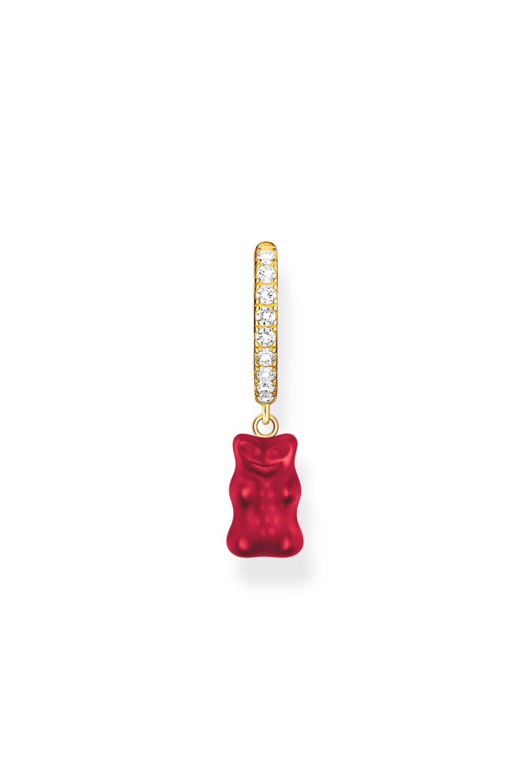 Image of Einzel Creole Haribo Rot Goldbär Damen Gold ONE SIZE