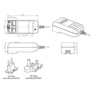 Egston  Steckernetzteil, Festspannung 24 V/DC 1 A 24 W mit Europa-Adapter, mit UK-Adapter 