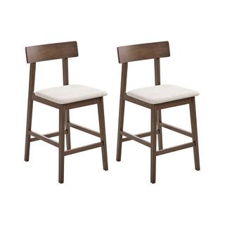Beliani Lot de 2 chaises de bar en Bois d'hévéa Rétro ISANTI  